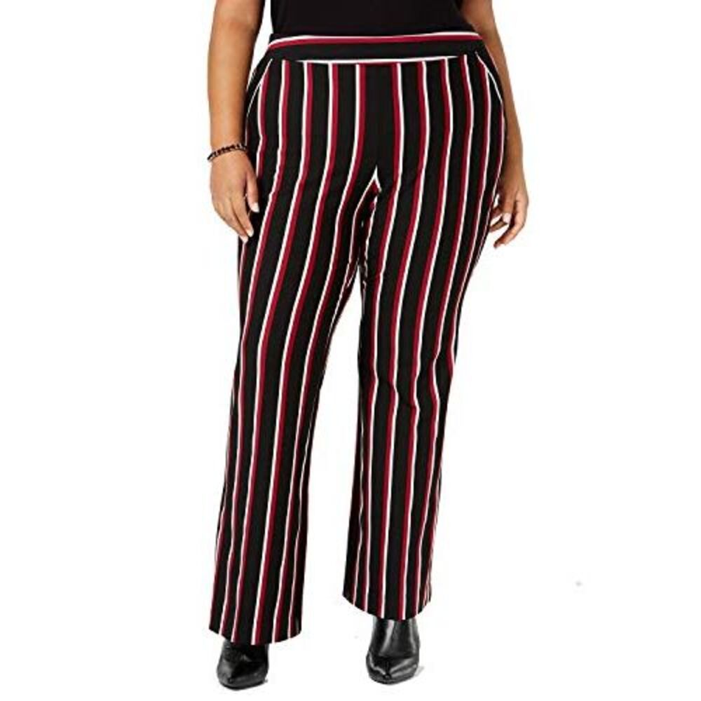INC International Concepts I.N.C. Plus Size Striped Ponté-Knit Pants